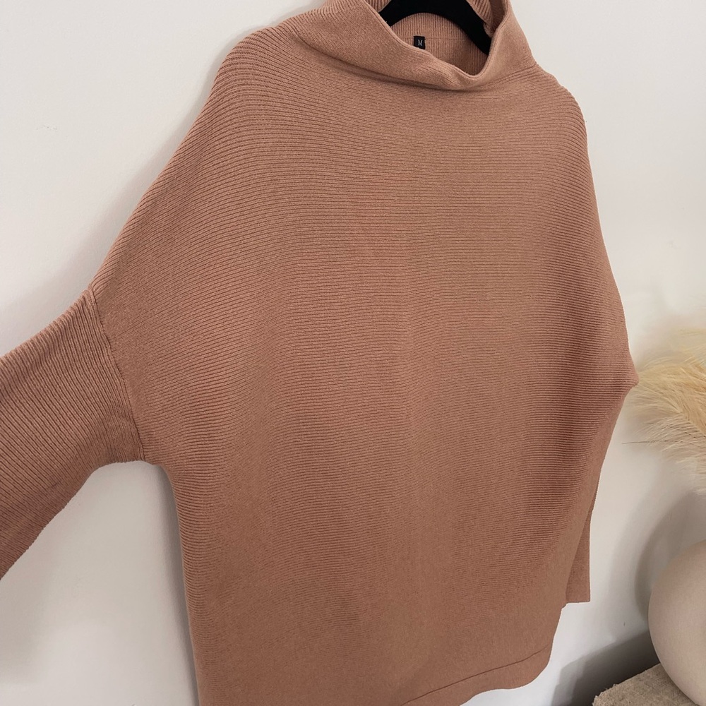 Amazon Women's Cowl Neck Sweater in Soft Brown - Picture 2 of 4